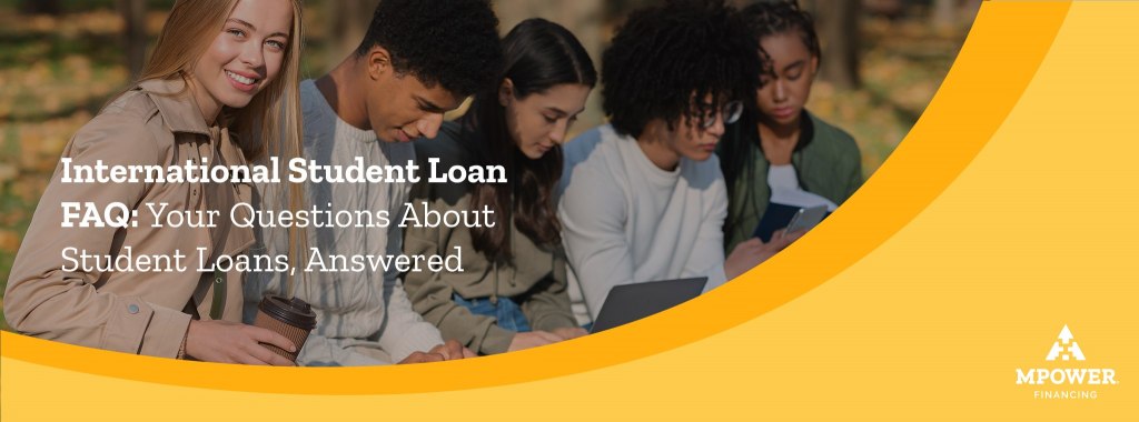 a diverse group of four college students sitting side by side looking at devices with one smiling at the camera