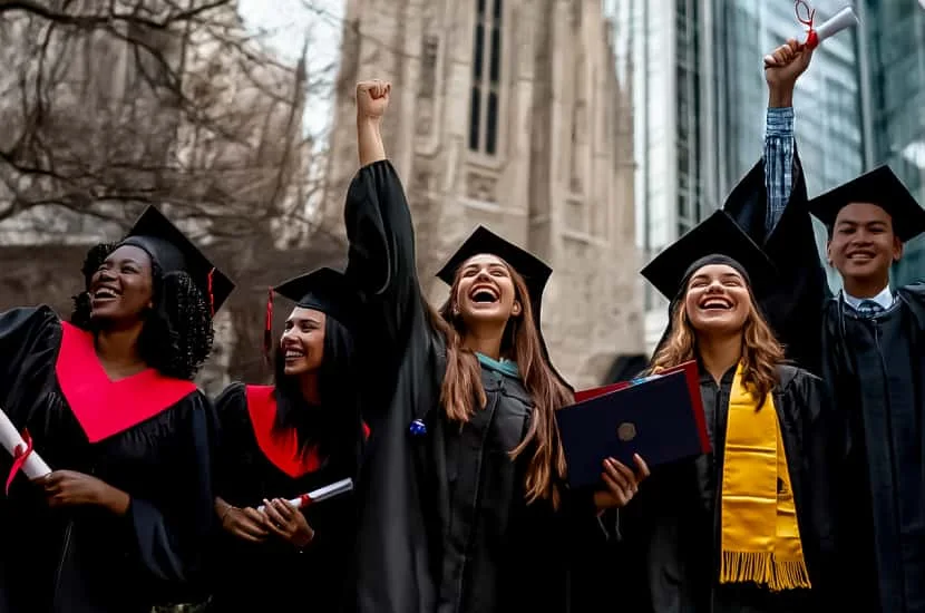 International students graduating