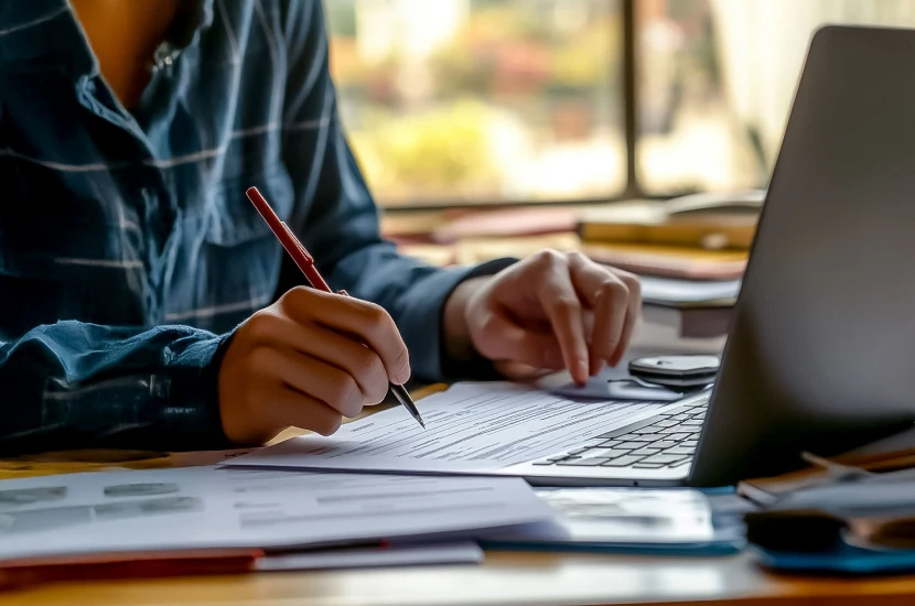 International student writing