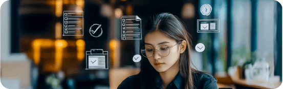 a girl studying