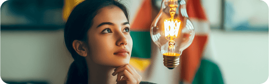 a girl thinking