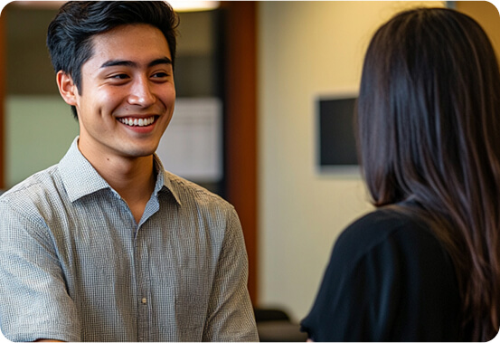 a man smiling