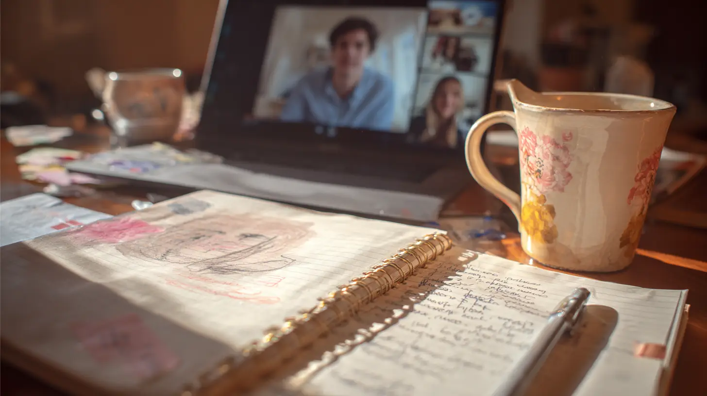 Insert Image alt text hereAn international student video-chatting with family abroad, explaining how their personal education loan will cover tuition and living expenses. A laptop, mug and financial notes are visible on the desk.
