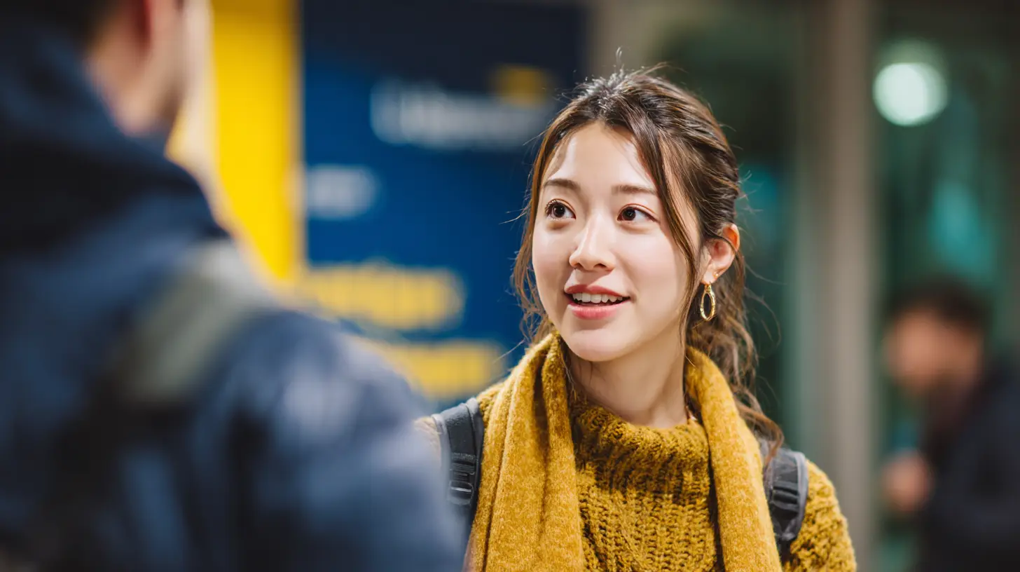 International student meeting with a campus financial advisor; a clear “International Student Services” sign is visible in the background, symbolizing personalized aid guidance.